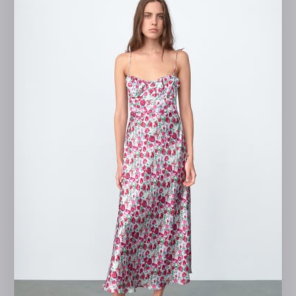 Floral Satin Dress